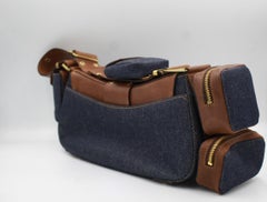 Christian Dior - Sac à main Street Chic en denim et cuir marron