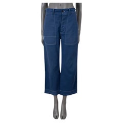 CHRISTIAN DIOR indigo blue cotton 2017 HAND PRINT Jeans Pants 36 XS