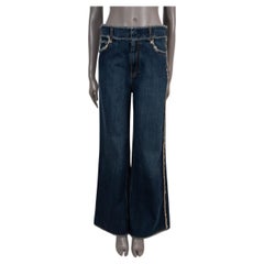 CHRISTIAN DIOR Pantalon en coton bleu indigo 2020 FRAYED DENIM Jeans 38 S