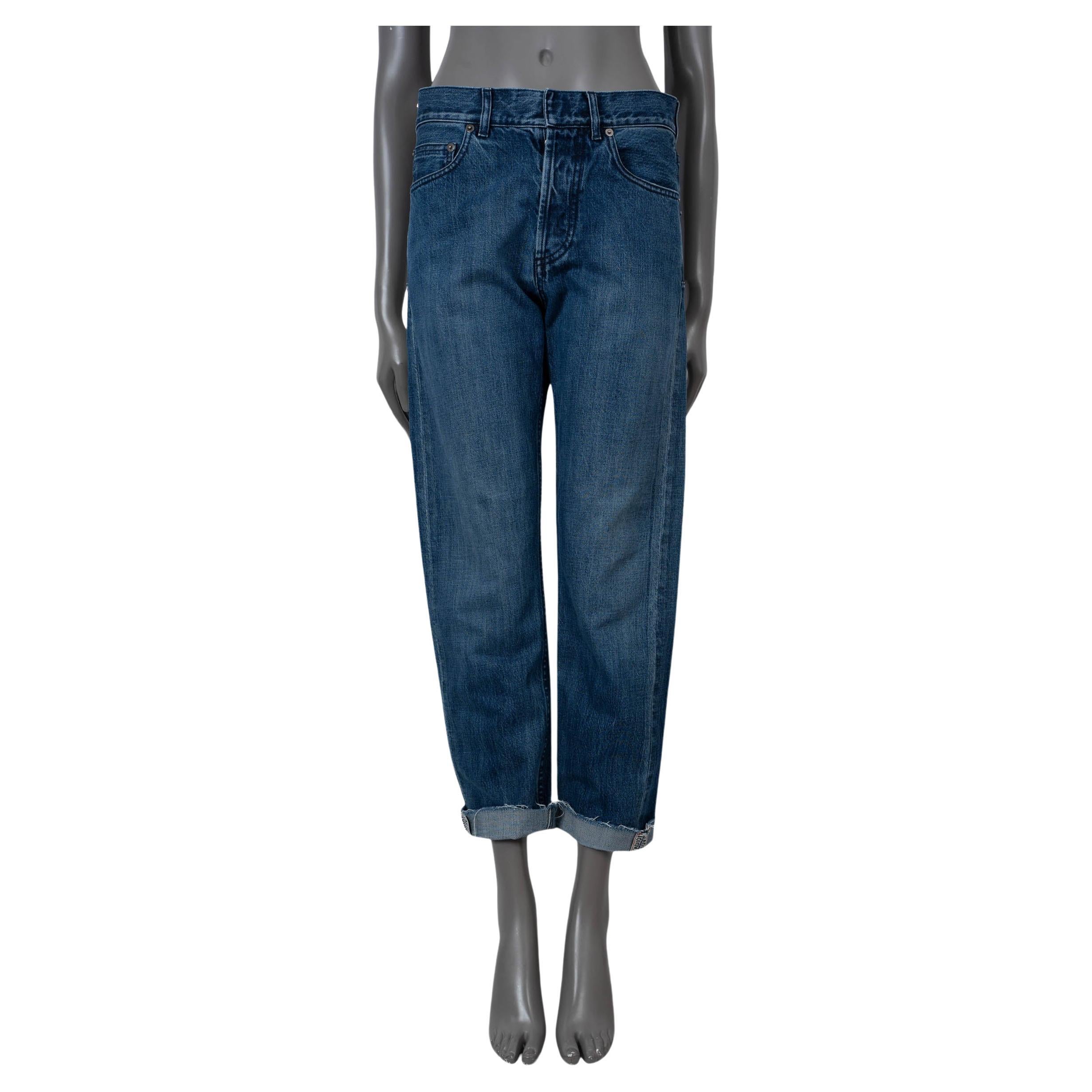 CHRISTIAN DIOR indigo blue cotton denim BOYFRIEND Jeans Pants 34 XS