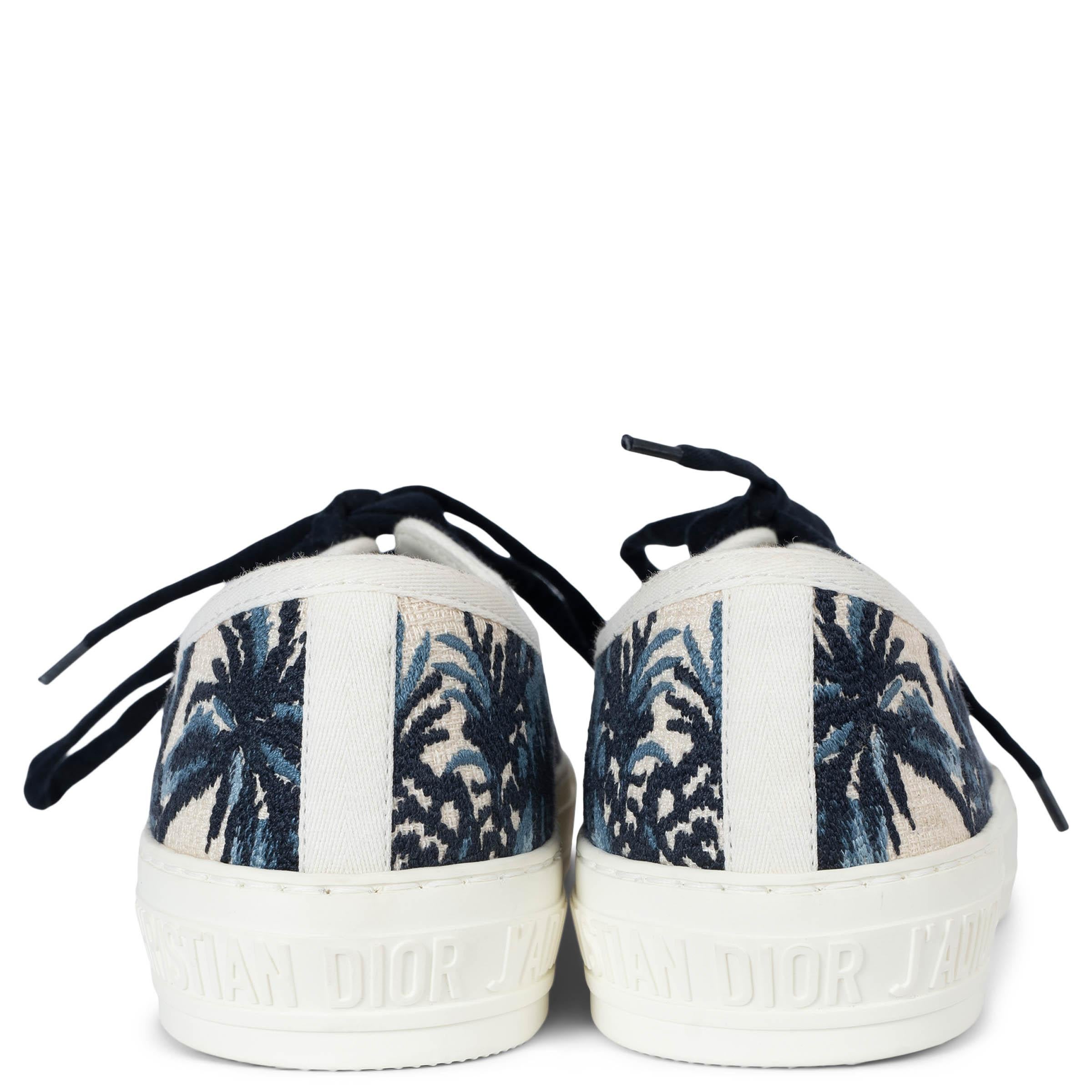 Women's CHRISTIAN DIOR indigo Palm canvas 2021 WALK'N'DIOR Sneakers Shoes 37