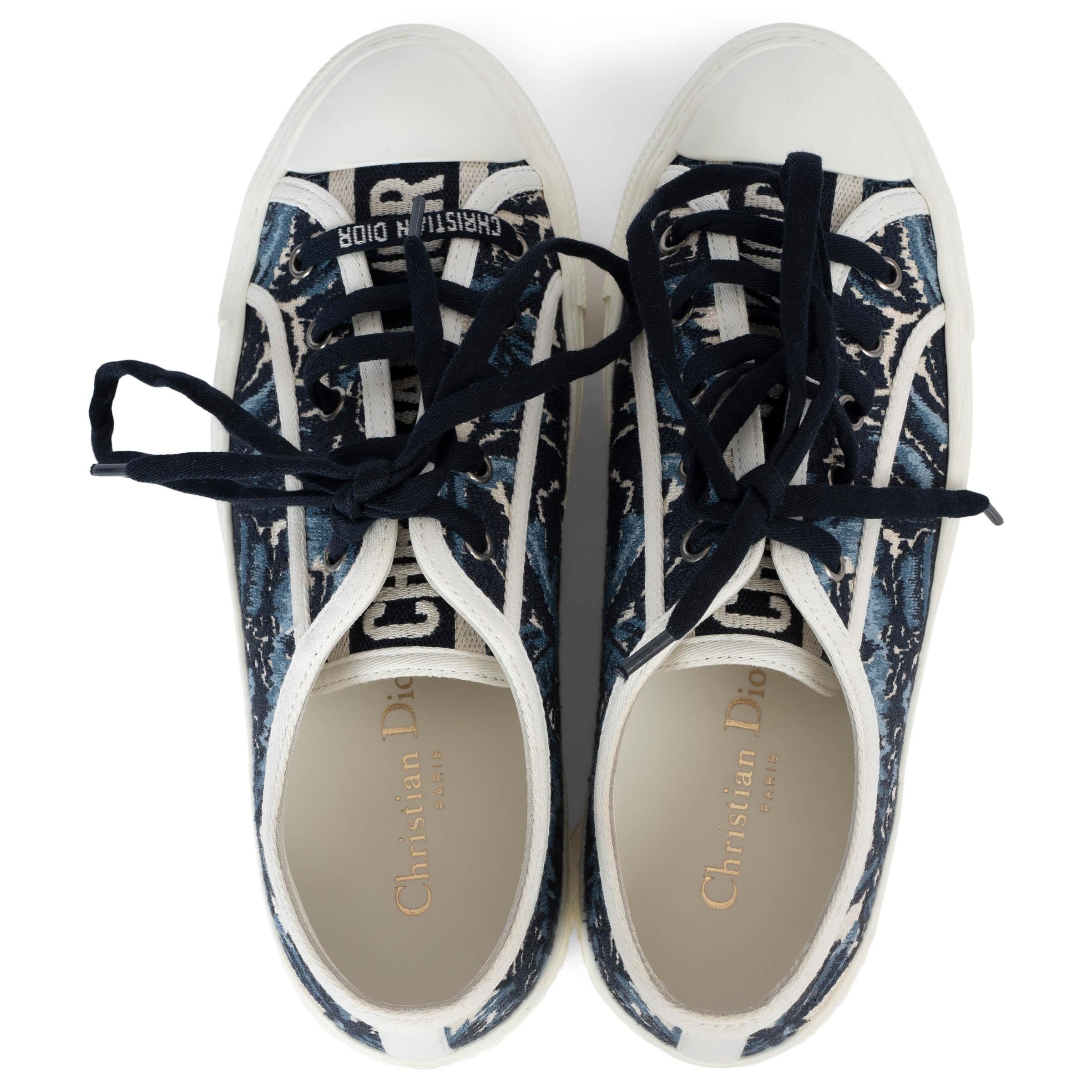 CHRISTIAN DIOR indigo Palm canvas 2021 WALK'N'DIOR Sneakers Shoes 37 1