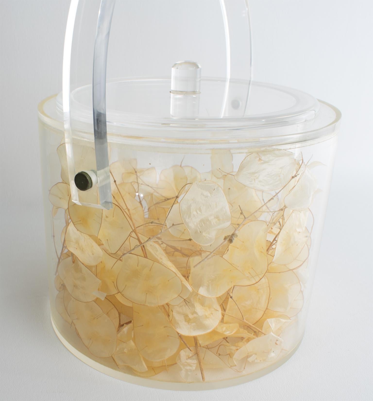 Christian Dior Interior Barware Lucite Eiskübel mit getrockneten Lunarien, um 1970 im Angebot 4