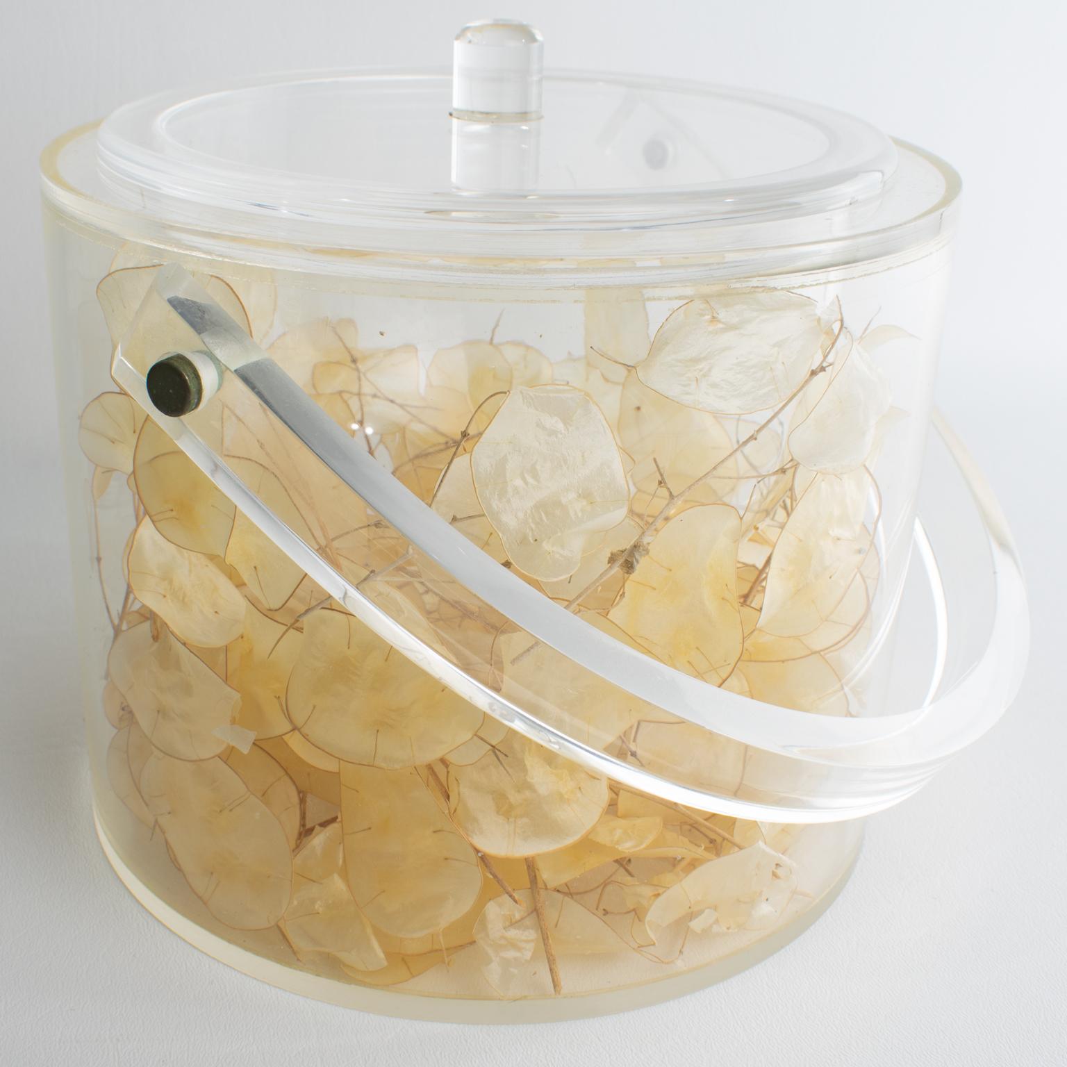Christian Dior Interior Barware Lucite Eiskübel mit getrockneten Lunarien, um 1970 im Angebot 5