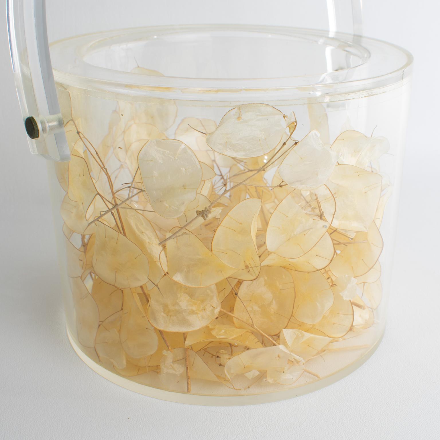 Christian Dior Interior Barware Lucite Eiskübel mit getrockneten Lunarien, um 1970 im Angebot 7