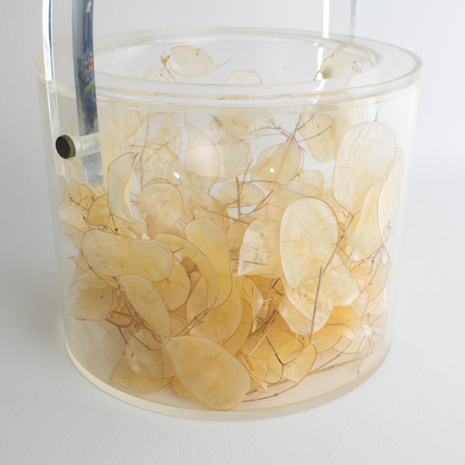 Christian Dior Interior Barware Lucite Eiskübel mit getrockneten Lunarien, um 1970 im Angebot 9
