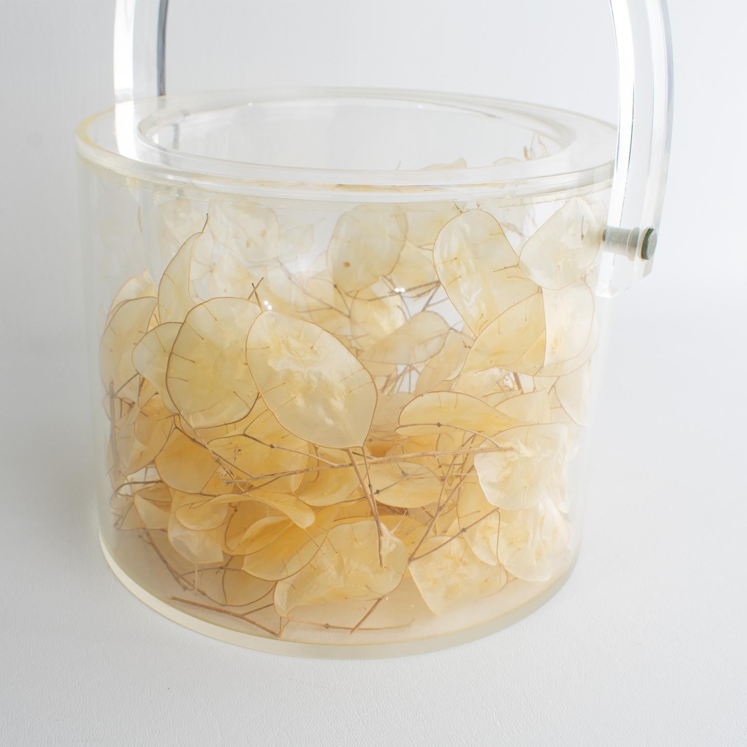 Christian Dior Interior Barware Lucite Eiskübel mit getrockneten Lunarien, um 1970 im Angebot 10