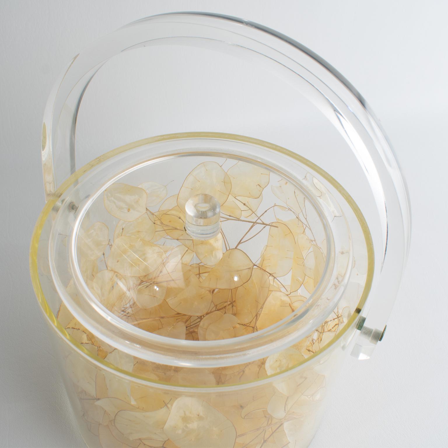 Christian Dior Interior Barware Lucite Eiskübel mit getrockneten Lunarien, um 1970 im Angebot 11