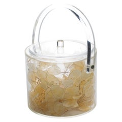 Christian Dior Interior Barware Lucite Ice Bucket with Dried Lunaria, circa 1970