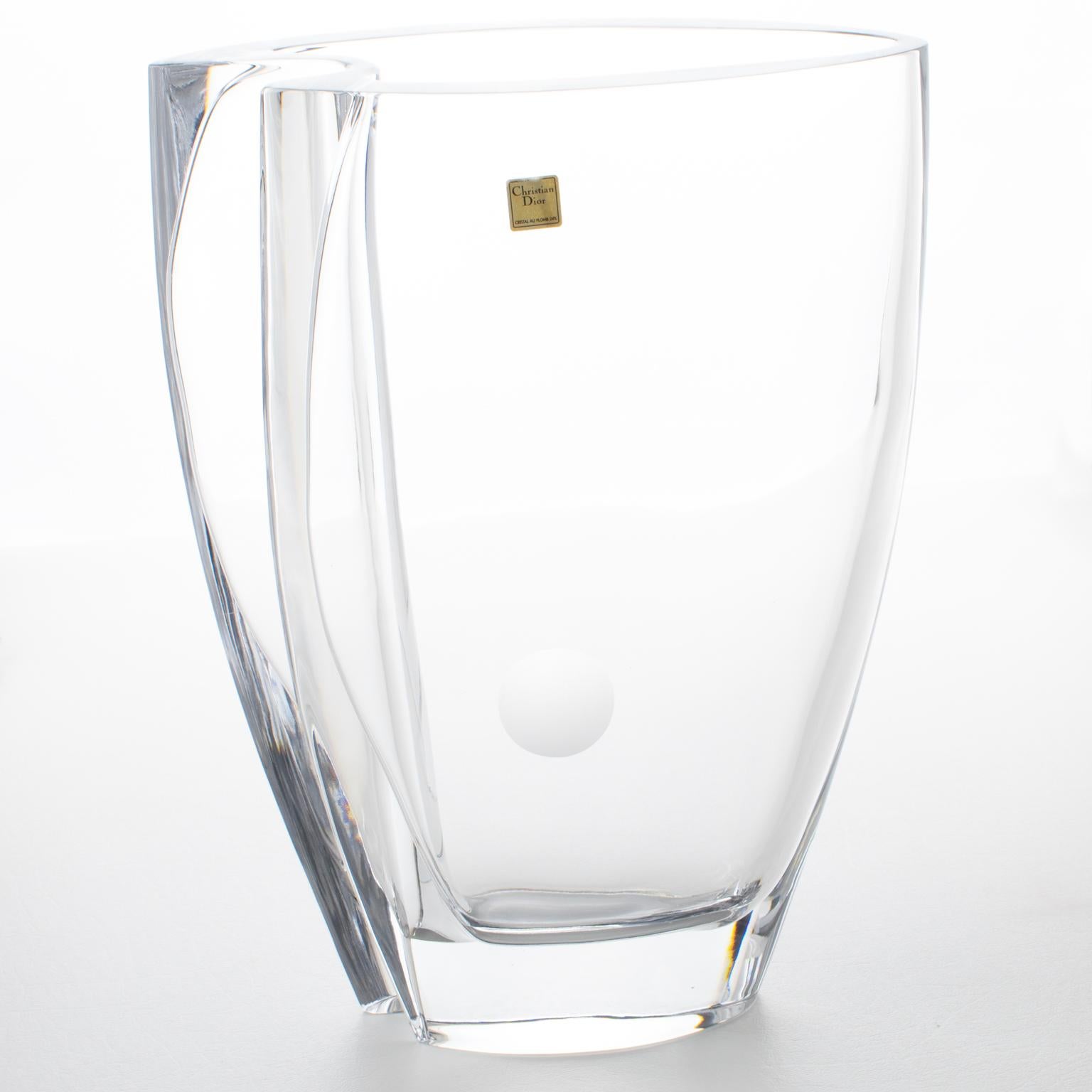 Vaso di cristallo modernista Christian Dior Interior Collection, circa 1980 in vendita 2