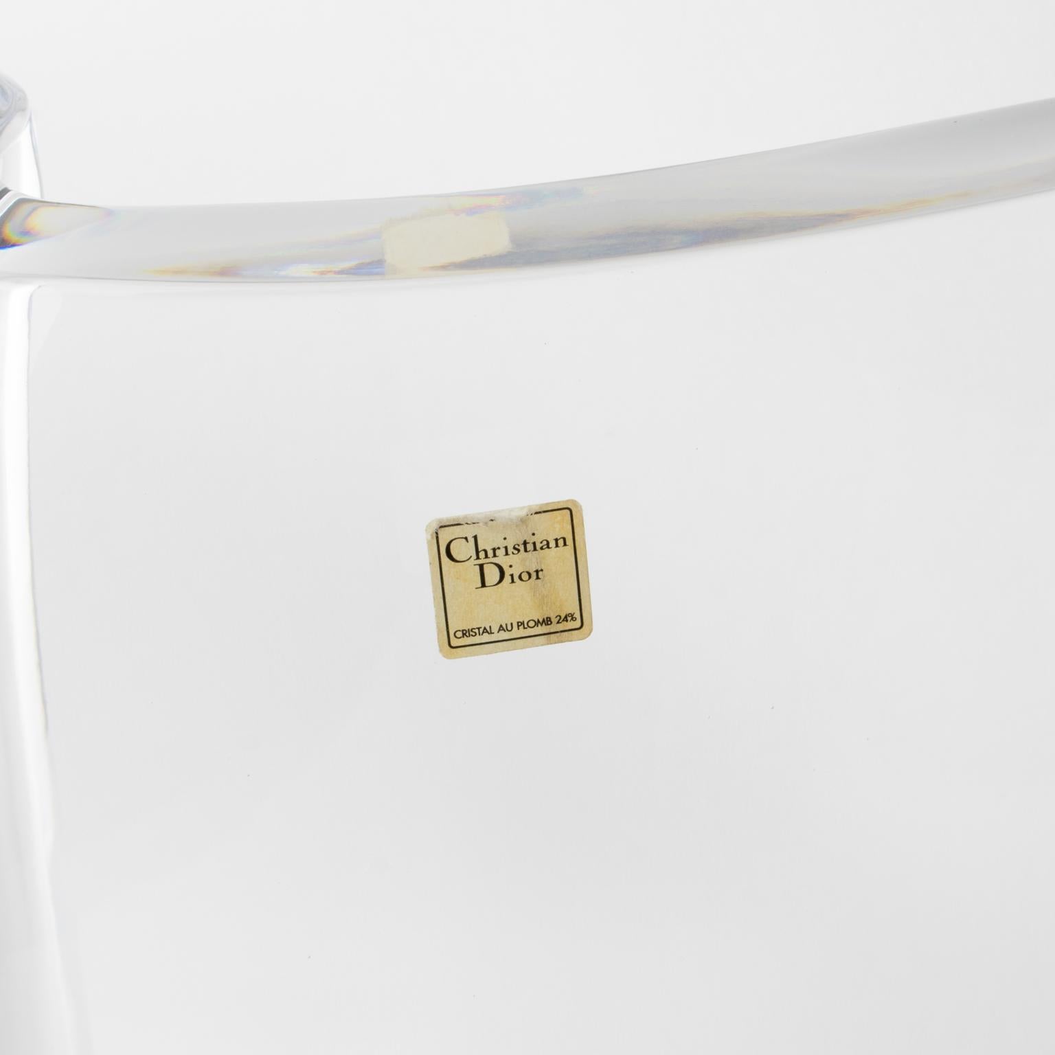 Vaso di cristallo modernista Christian Dior Interior Collection, circa 1980 in vendita 3