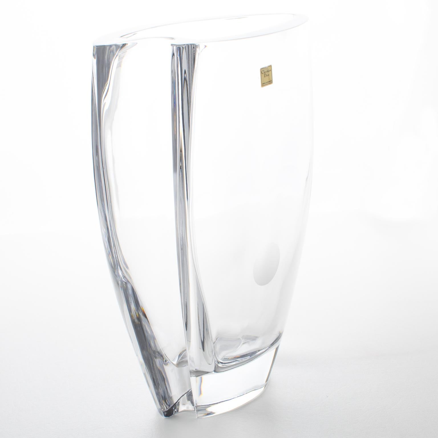 Moderno Vaso di cristallo modernista Christian Dior Interior Collection, circa 1980 in vendita