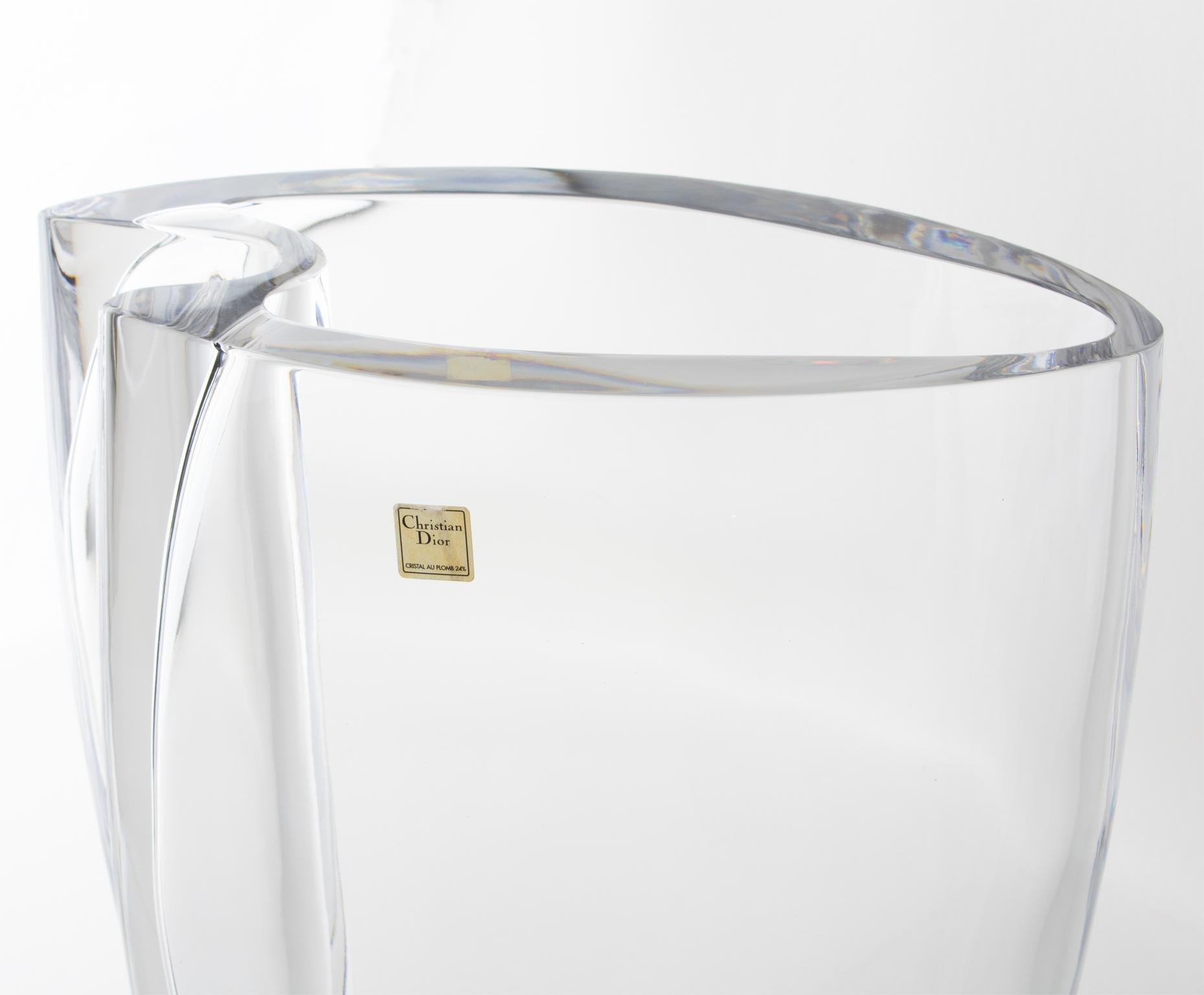 Francese Vaso di cristallo modernista Christian Dior Interior Collection, circa 1980 in vendita