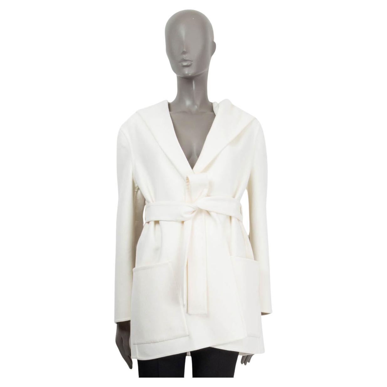 CHRISTIAN DIOR ivory 2022 AROUND THE WORLD EMBROIDERED BELTED Jacket 36 XS For Sale