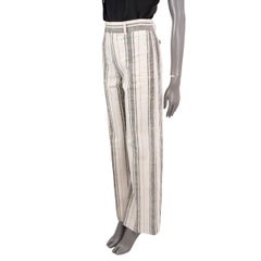 CHRISTIAN DIOR ivory black red cotton & silk 2021 STRIPE Pants 34 XS