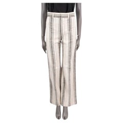 CHRISTIAN DIOR ivoire noir rouge coton & soie 2021 Pantalon STRIPE 34 XS