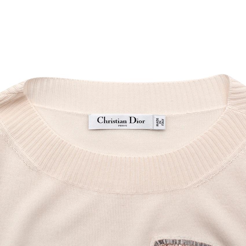 Christian Dior Ivory Cashmere Crest 