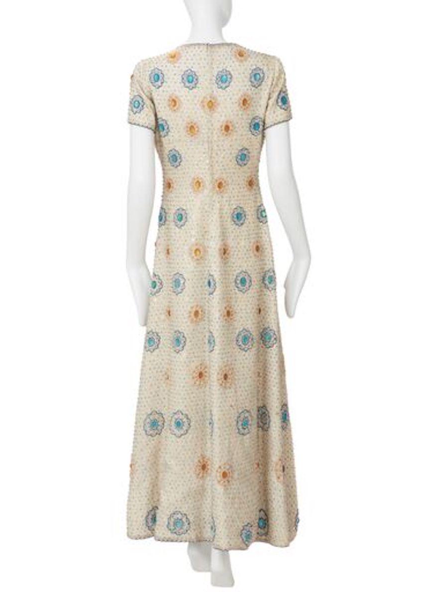 Beige Christian Dior, Ivory gown, circa 1965 For Sale