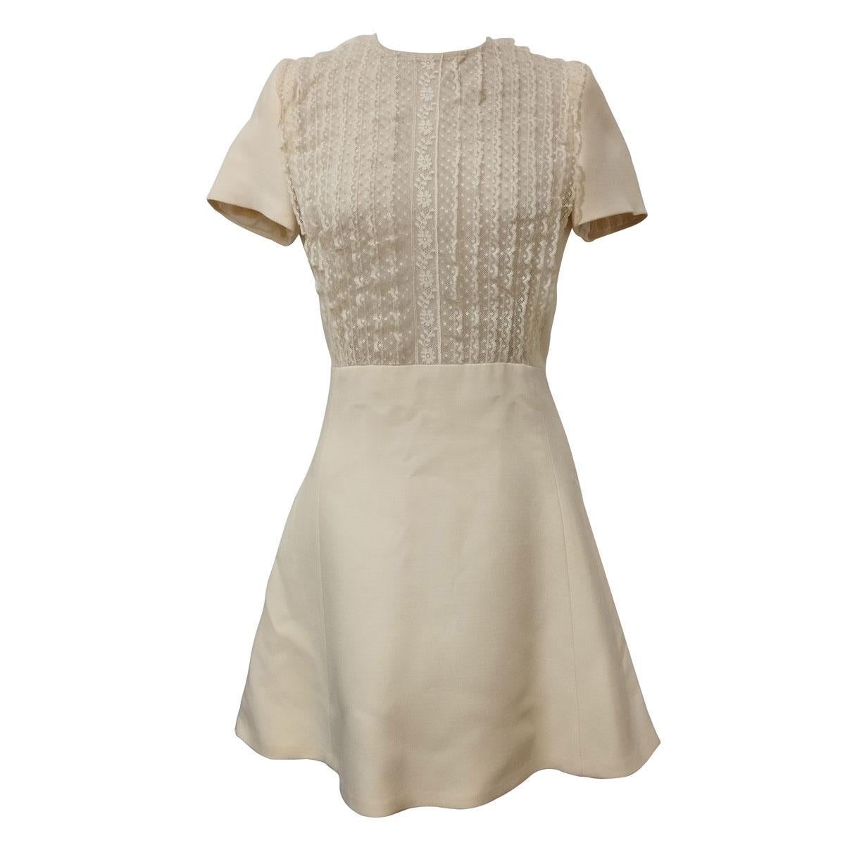 Christian Dior Ivory Lace Dress FR 36 / IT  40 For Sale