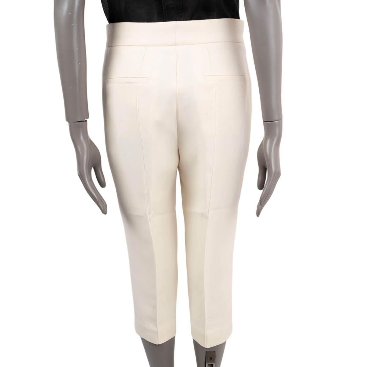 Women's CHRISTIAN DIOR ivory wool & silk 2020 30 MONTAIGNE CROPPED Pants 38 S For Sale