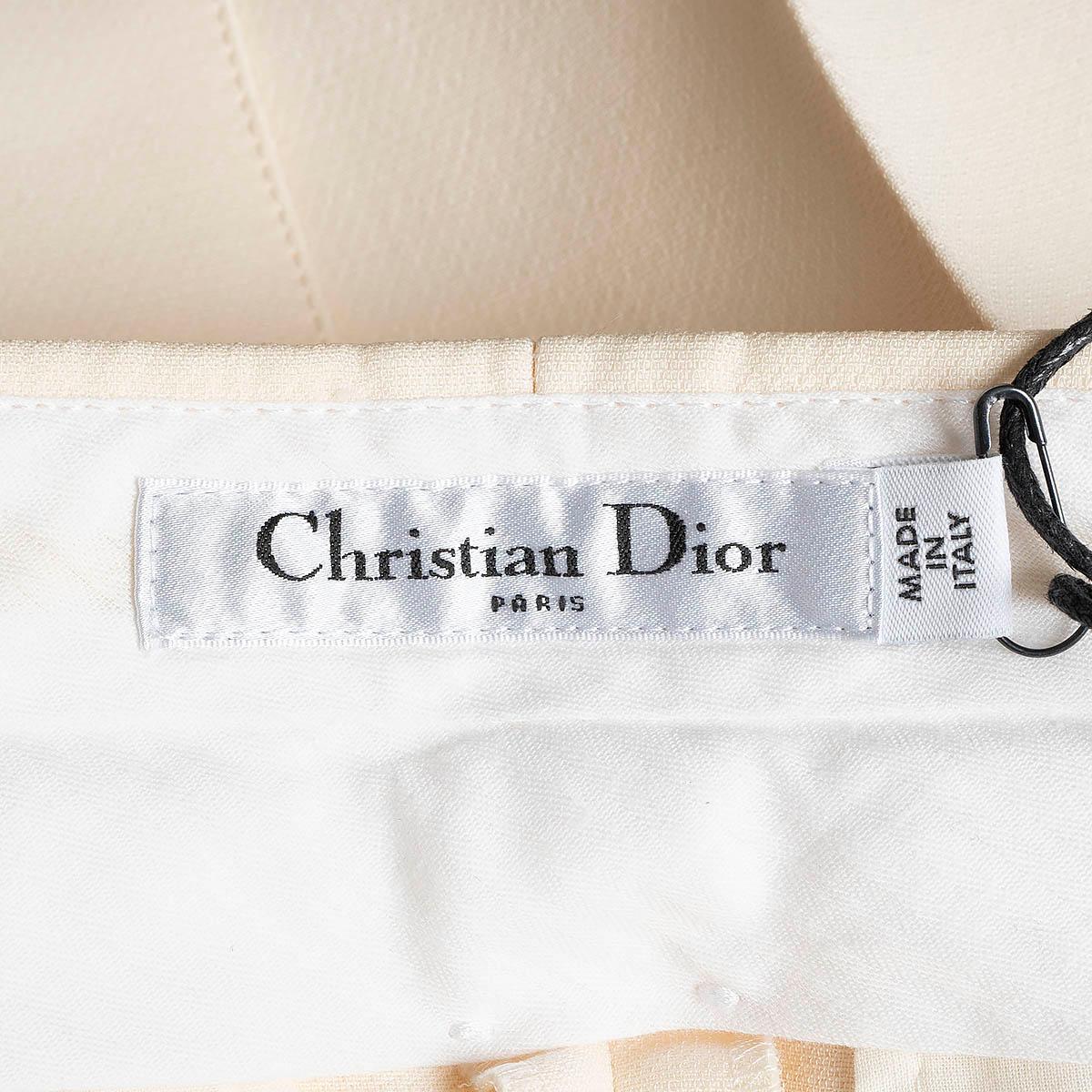 CHRISTIAN DIOR ivory wool & silk 2020 30 MONTAIGNE CROPPED Pants 38 S For Sale 2