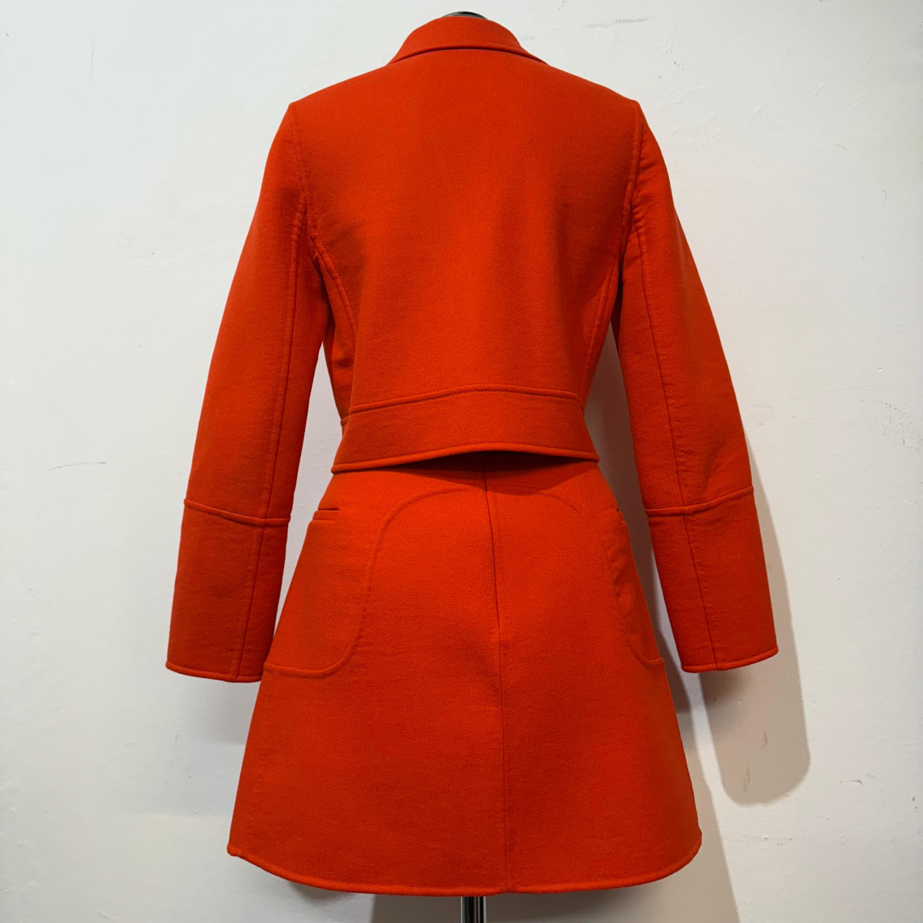 Rosso Christian Dior Jacket and Mini Skirt Suit size FR 34 / IT 38 in vendita