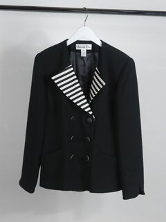 Christian Dior Jacket circa 1980's w/ Contrast Collar