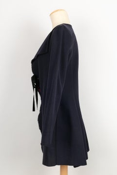 Christian Dior Jacket Embroidered with Pink Floral Pattern