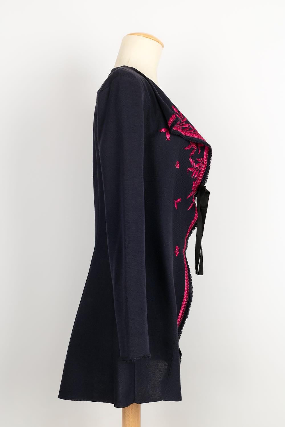 Women's Christian Dior Jacket Embroidered with Pink Floral Pattern For Sale