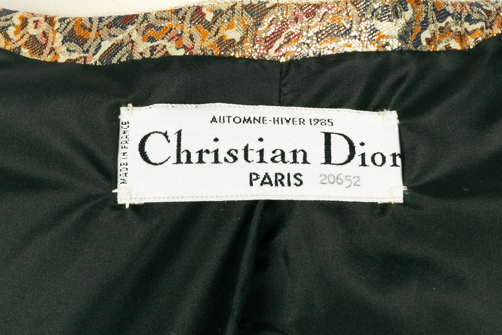Christian Dior jacket Haute Couture Winter 1985 For Sale 3