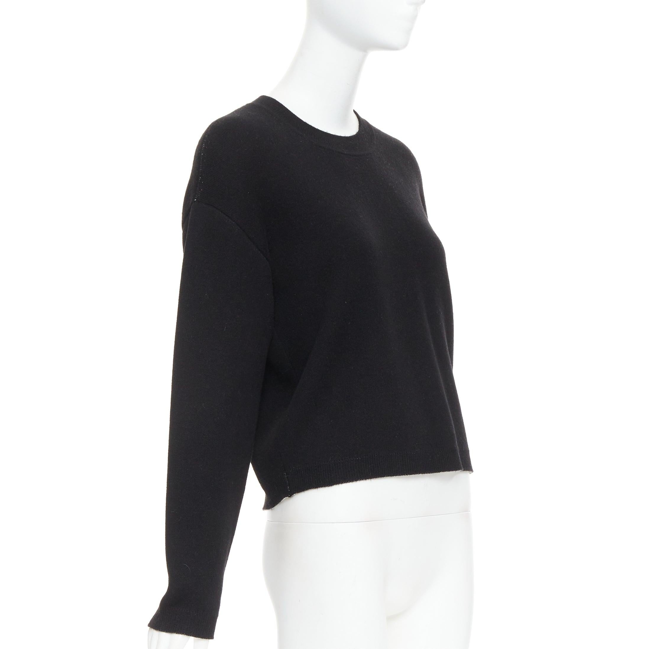 CHRISTIAN DIOR J'adior 8 black cashmere blend  crew neck crop sweater FR34 XS Negro en venta