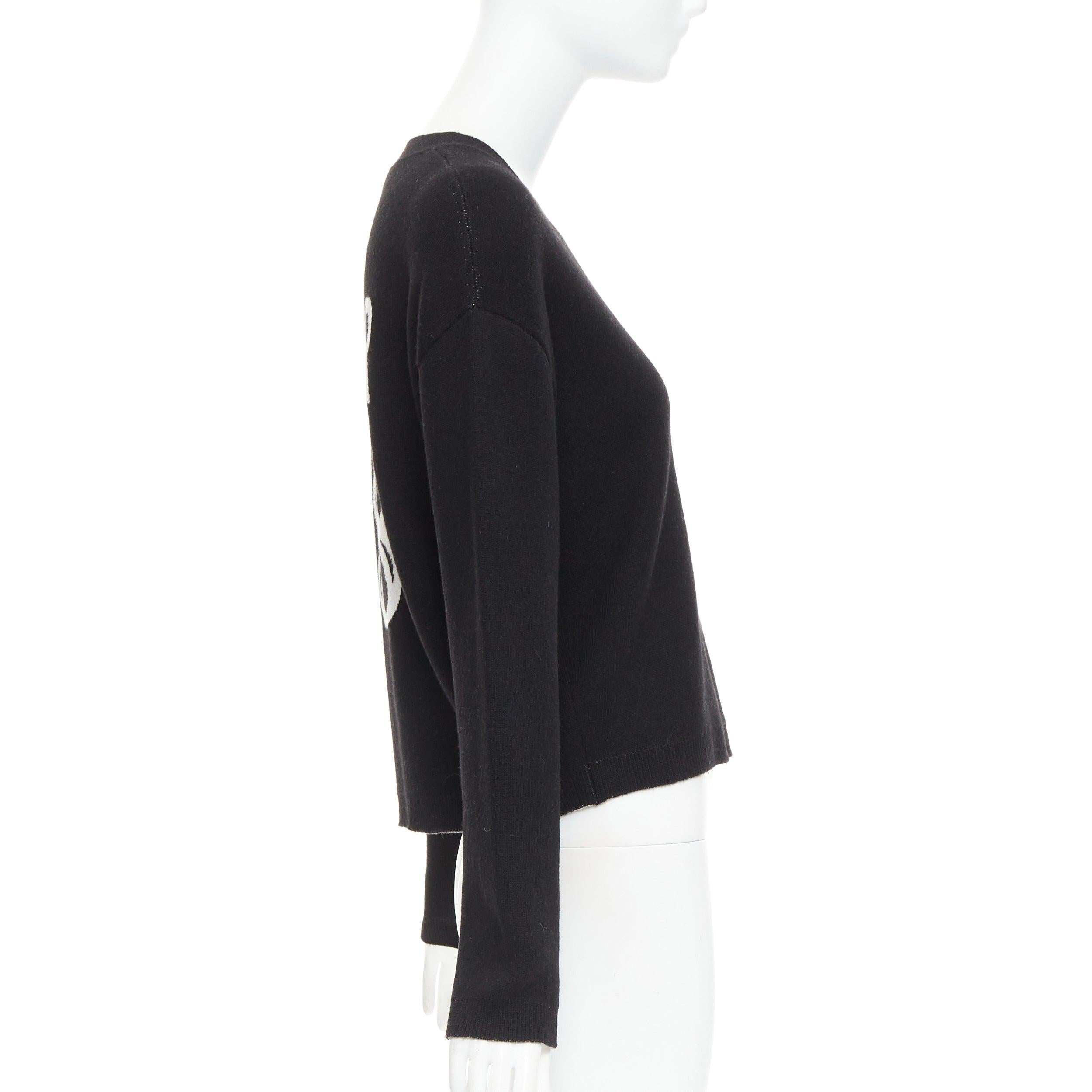 CHRISTIAN DIOR J'adior 8 black cashmere blend  crew neck crop sweater FR34 XS en Excelente estado para la venta en Hong Kong, NT