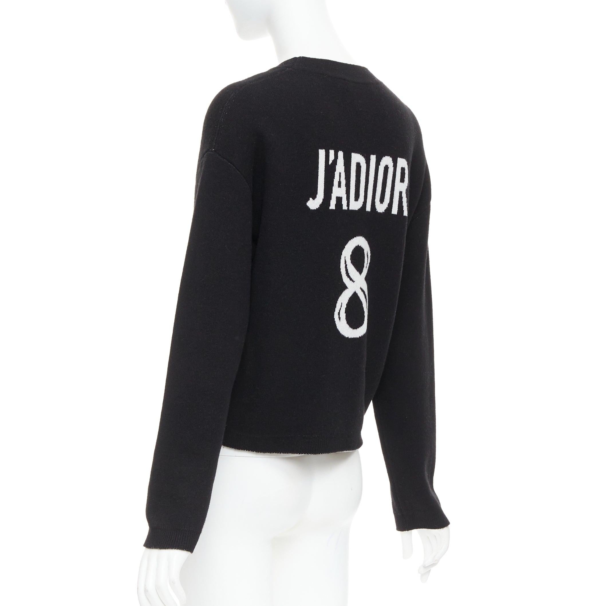 De las mujeres CHRISTIAN DIOR J'adior 8 black cashmere blend  crew neck crop sweater FR34 XS en venta