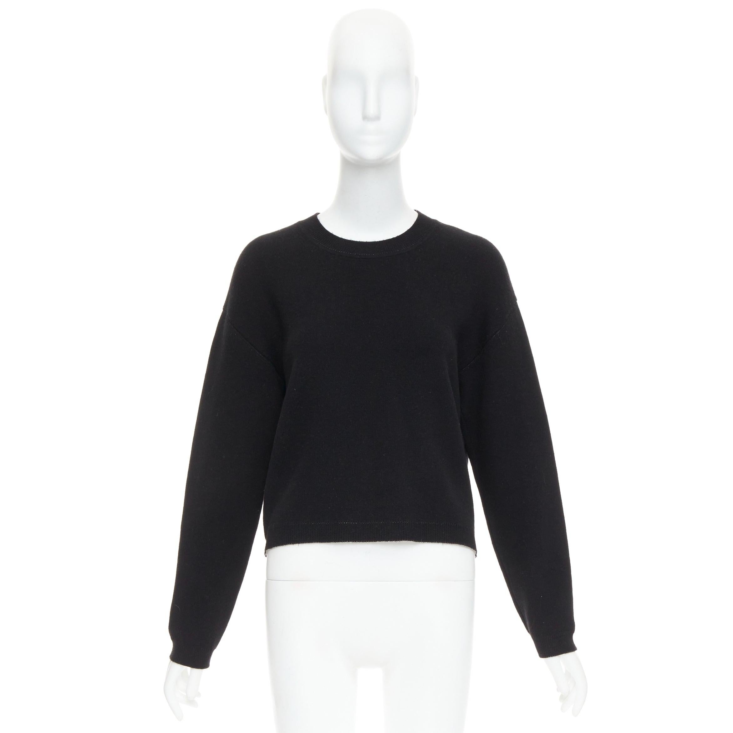 CHRISTIAN DIOR J'adior 8 black cashmere blend  crew neck crop sweater FR34 XS en venta 4