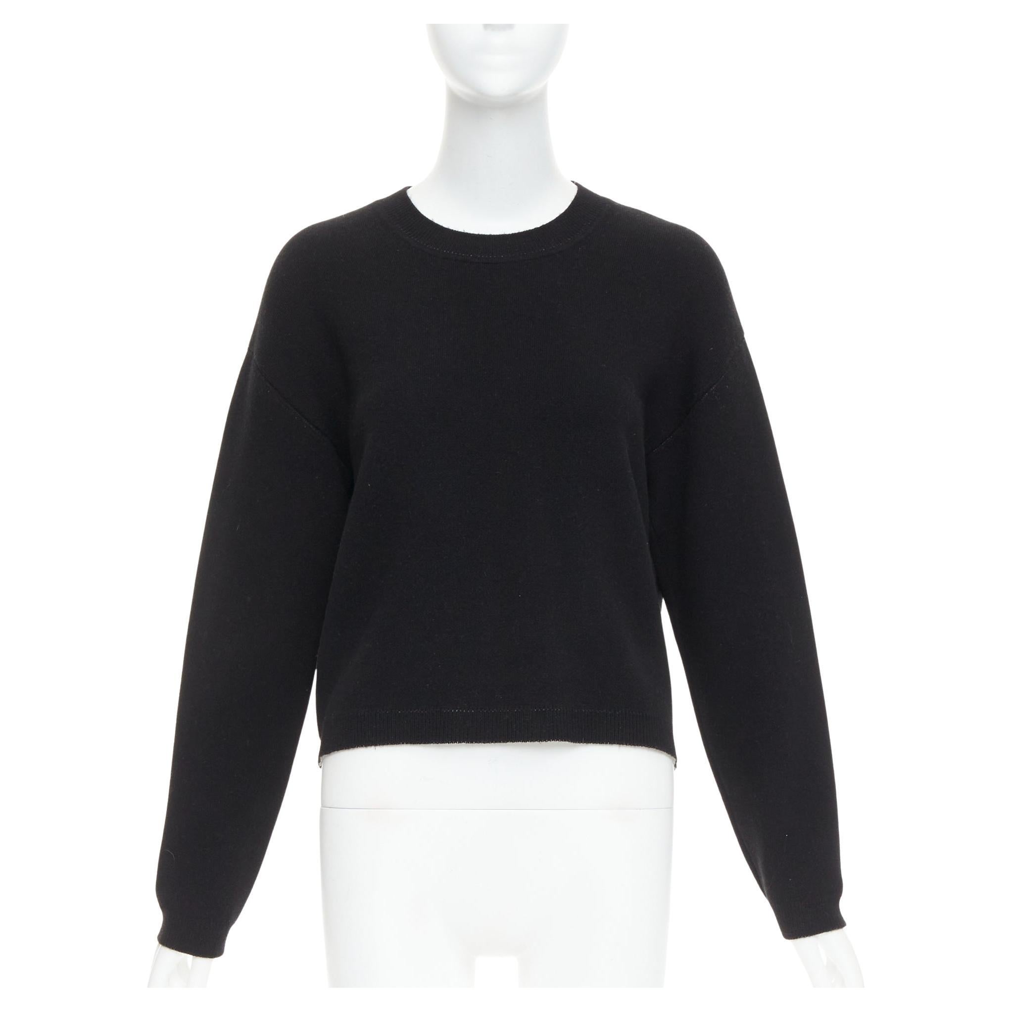 CHRISTIAN DIOR J'adior 8 black cashmere blend  crew neck crop sweater FR34 XS en venta