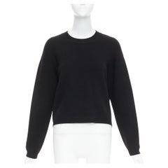 CHRISTIAN DIOR J'adior 8 black cashmere blend  crew neck crop sweater FR34 XS