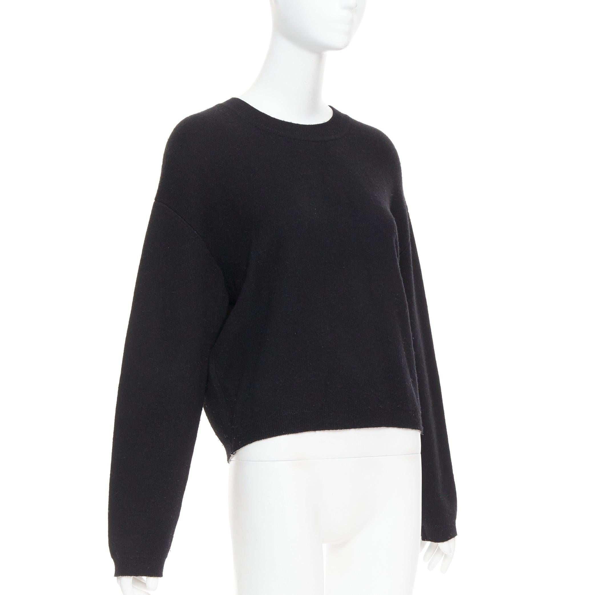 Black CHRISTIAN DIOR JADIOR 8 black cashmere blend pullover sweater FR36 S For Sale