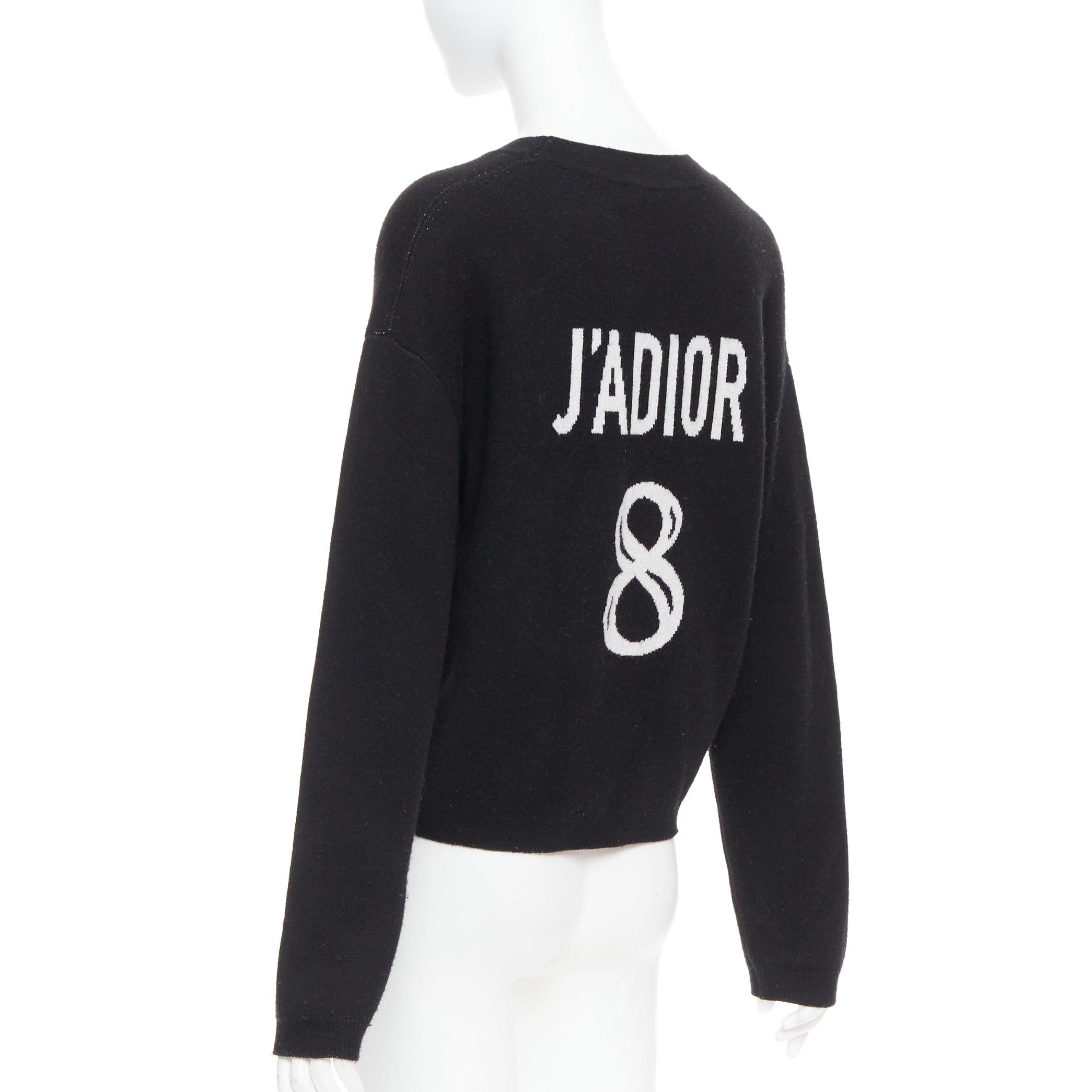 Women's CHRISTIAN DIOR JADIOR 8 black cashmere blend pullover sweater FR36 S For Sale