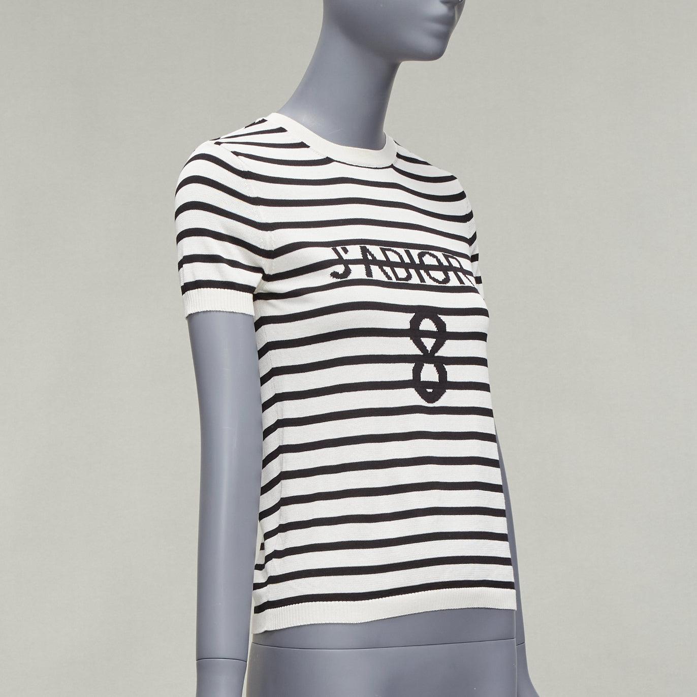 CHRISTIAN DIOR Jadior 8 negro crema jersey manga corta cuello redondo FR34 XS Negro en venta