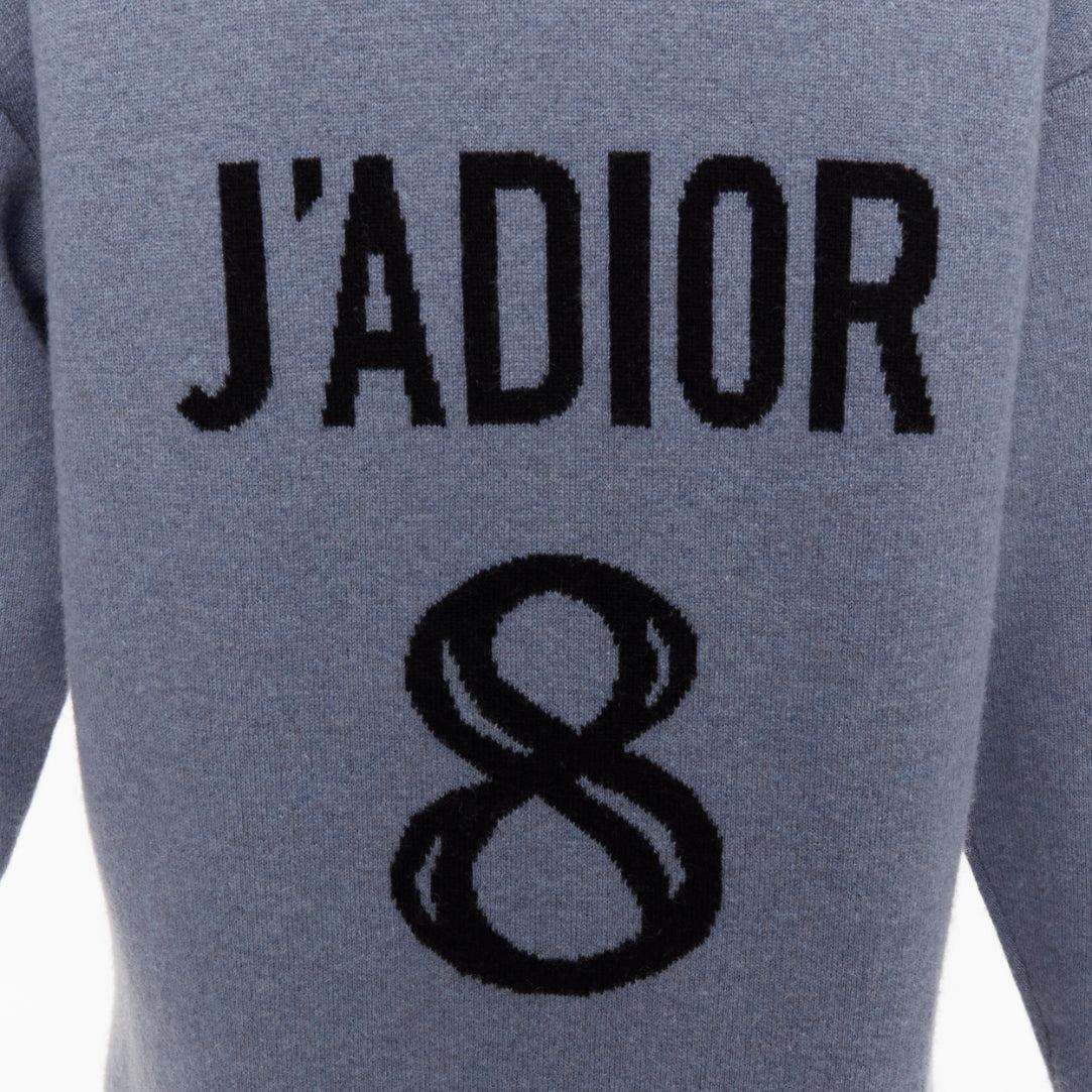 CHRISTIAN DIOR J'adior 8 blue cashmere blend dropped sleeves hoodie FR34 XS For Sale 2