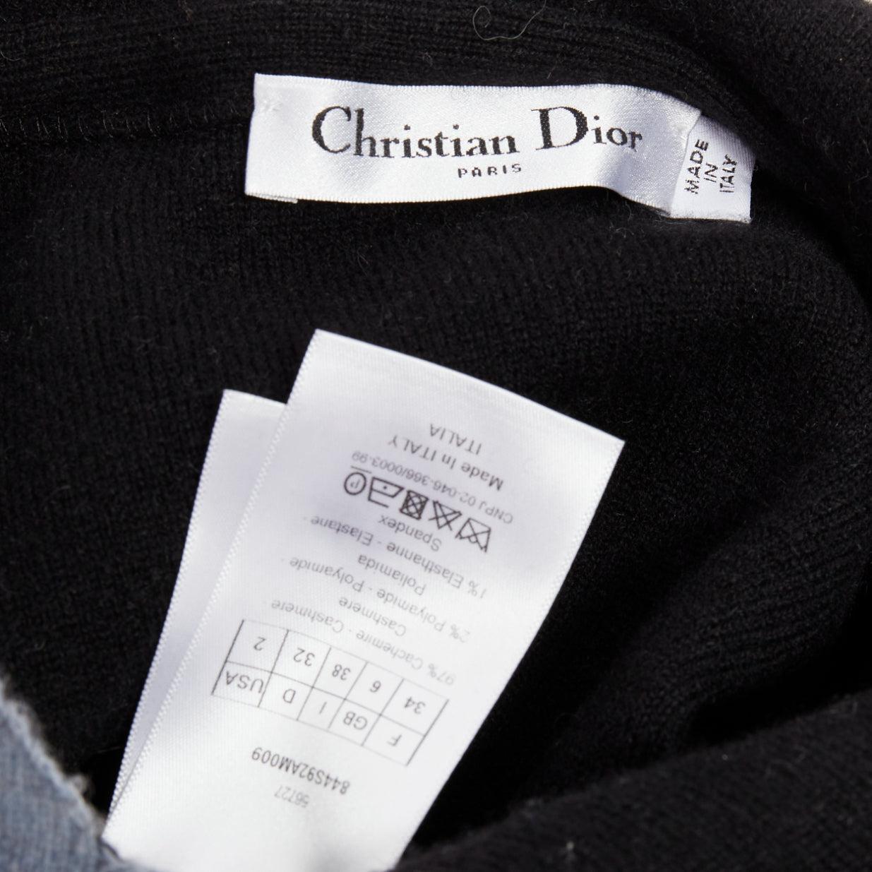 CHRISTIAN DIOR J'adior 8 blue cashmere blend dropped sleeves hoodie FR34 XS For Sale 3