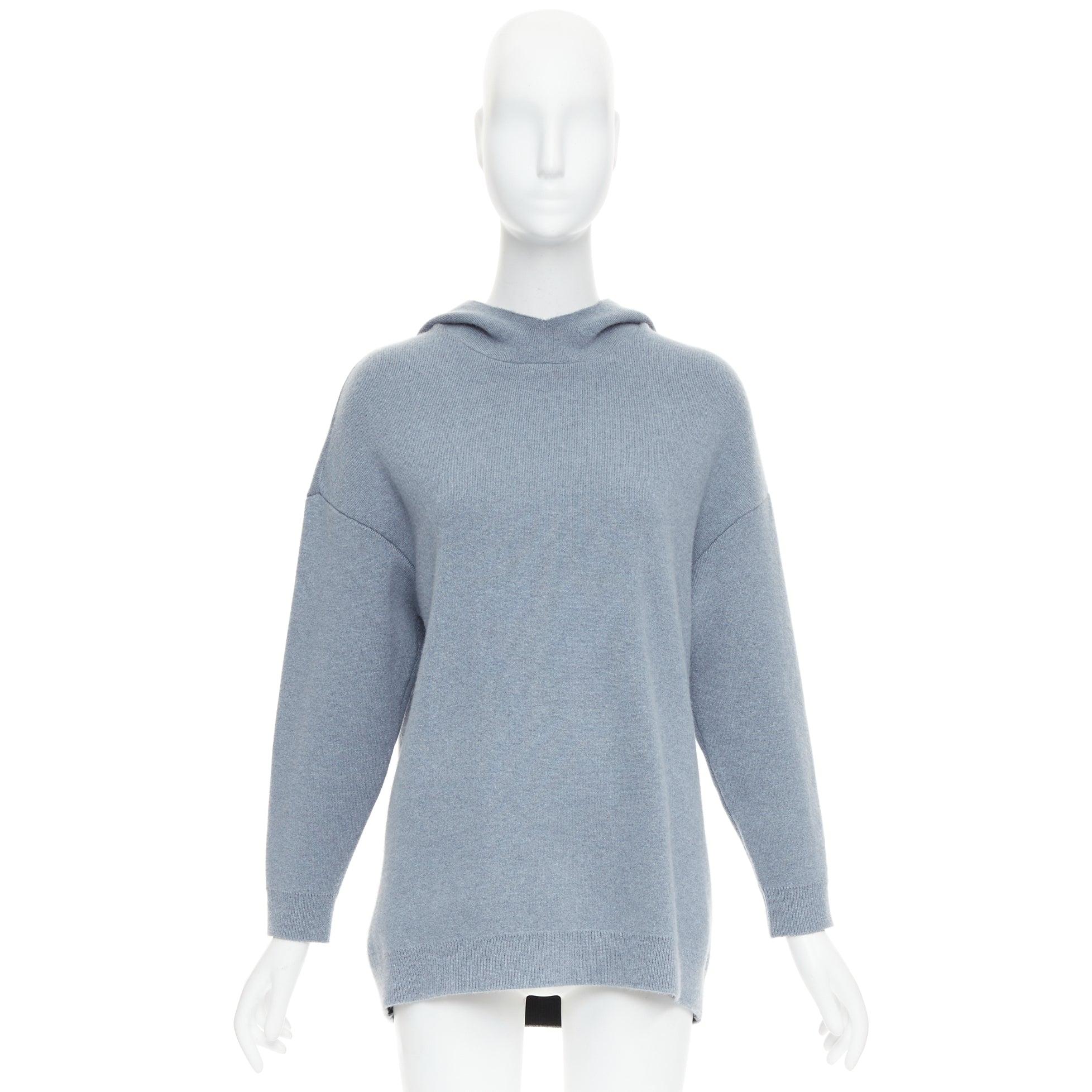 CHRISTIAN DIOR J'adior 8 blue cashmere blend dropped sleeves hoodie FR34 XS For Sale 4