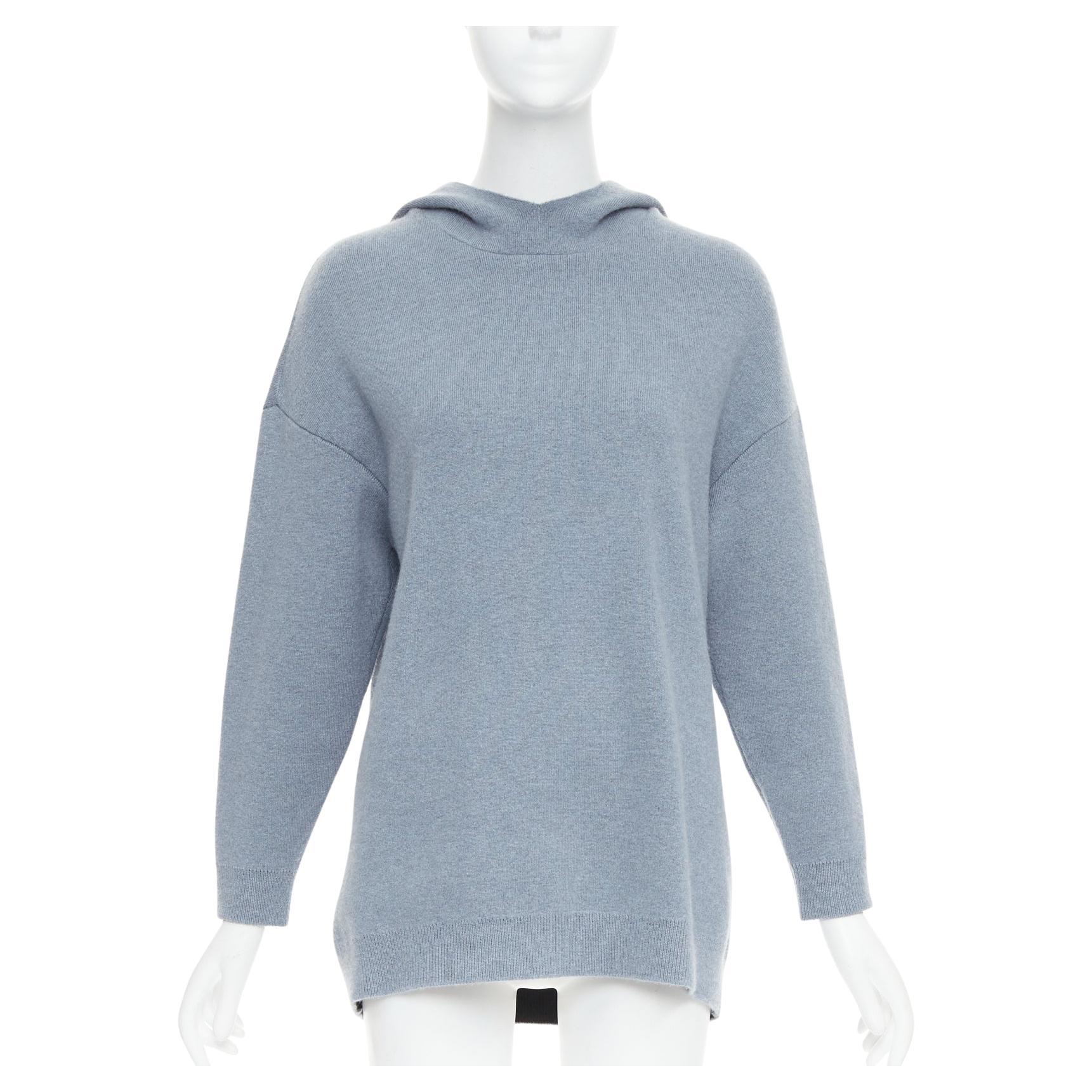 CHRISTIAN DIOR J'adior 8 blue cashmere blend dropped sleeves hoodie FR34 XS For Sale