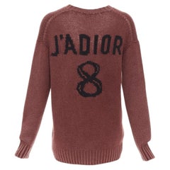 CHRISTIAN DIOR J'Adior 8 cashmere rust burgundy V-neck pullover sweater FR34 XS