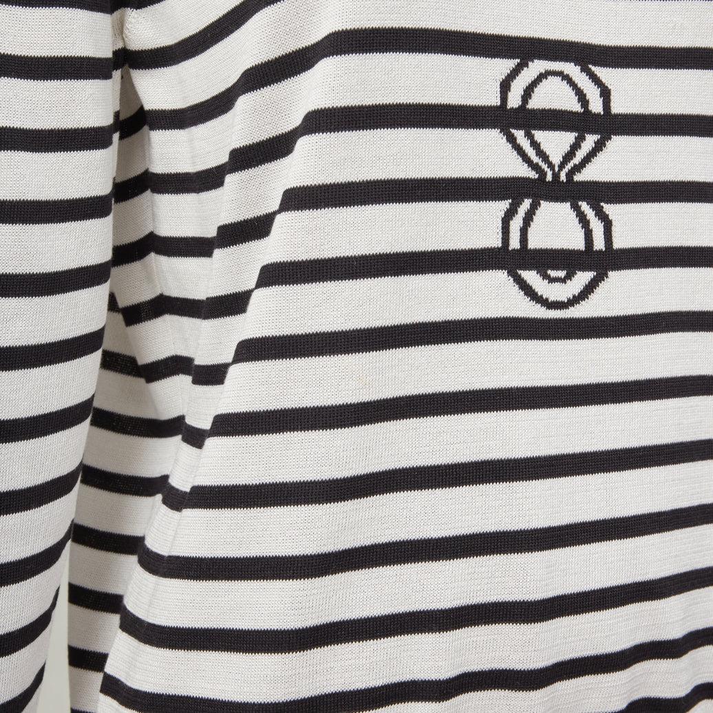CHRISTIAN DIOR Jadior 8 cream black stripe long sleeve crew sweater FR40 L For Sale 3