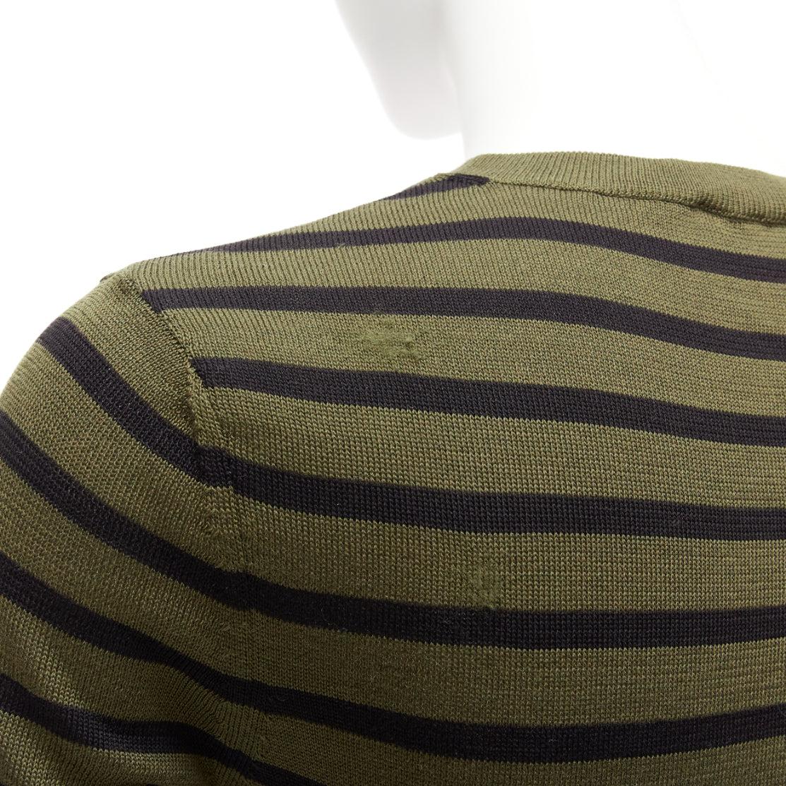 CHRISTIAN DIOR J'Adior 8 green stripe silk cotton knitted top FR34 XS For Sale 2