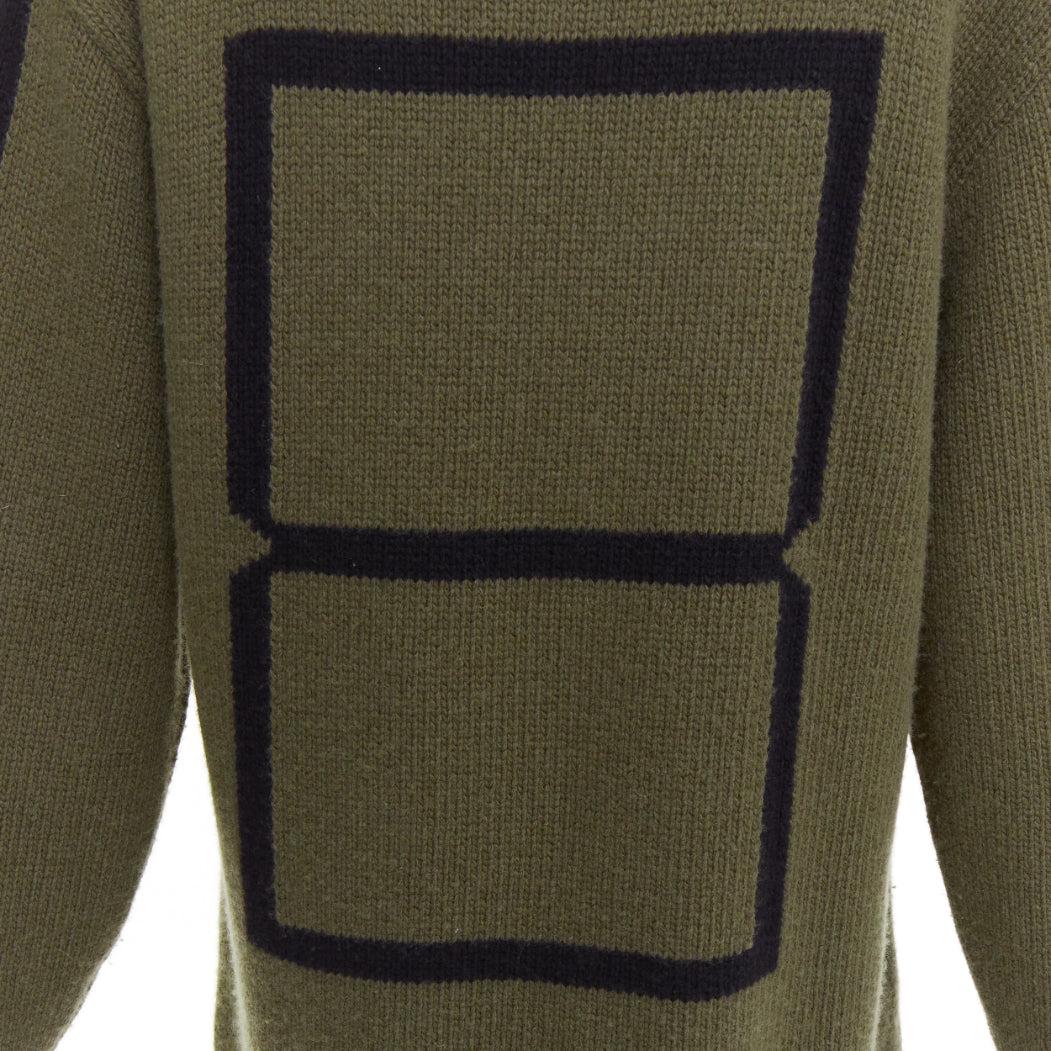 CHRISTIAN DIOR J'adior 8 navy green wool cashmere ringer sweater FR38 M For Sale 2