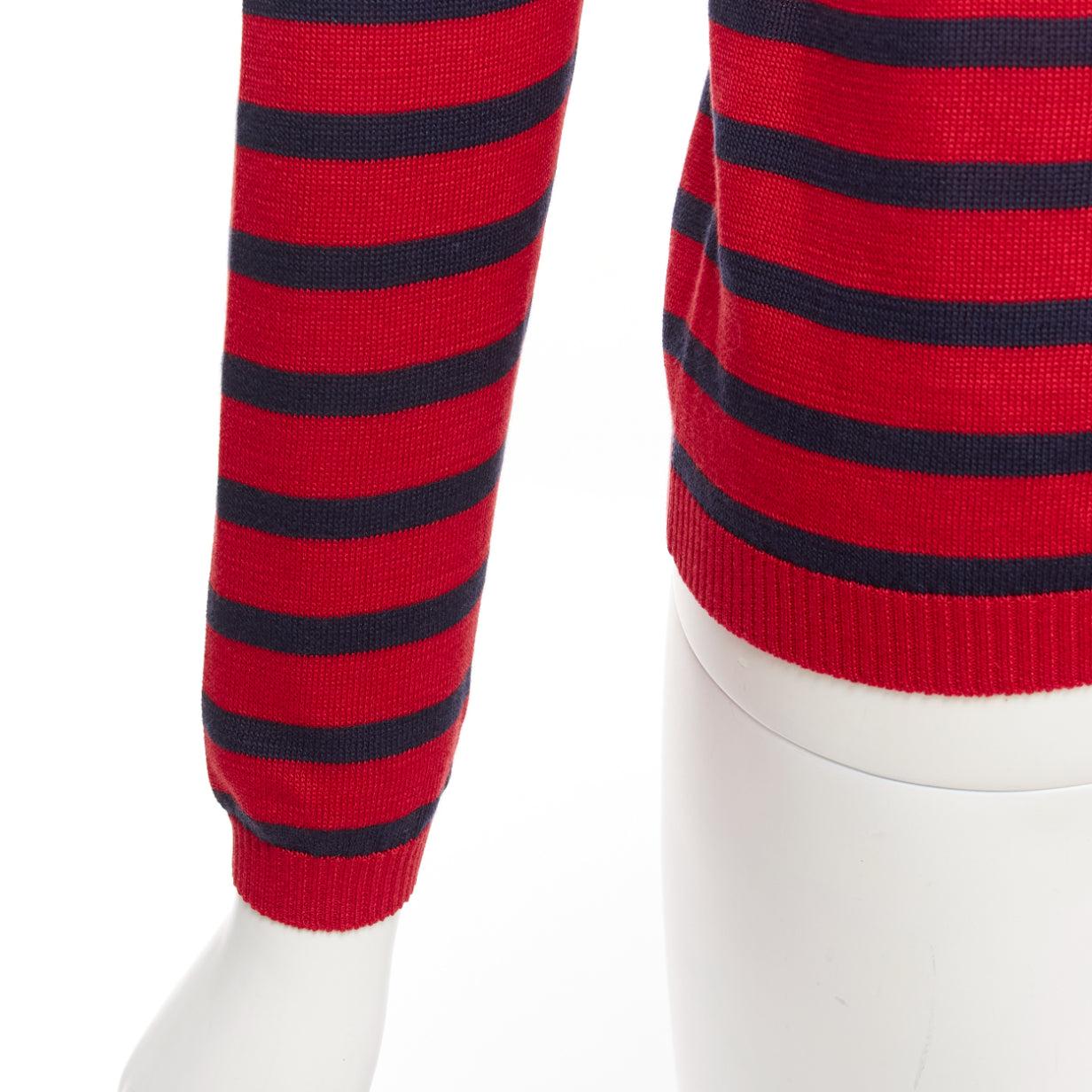 CHRISTIAN DIOR J'Adior 8 red navy striped silk cotton sweater top FR34 XS For Sale 2