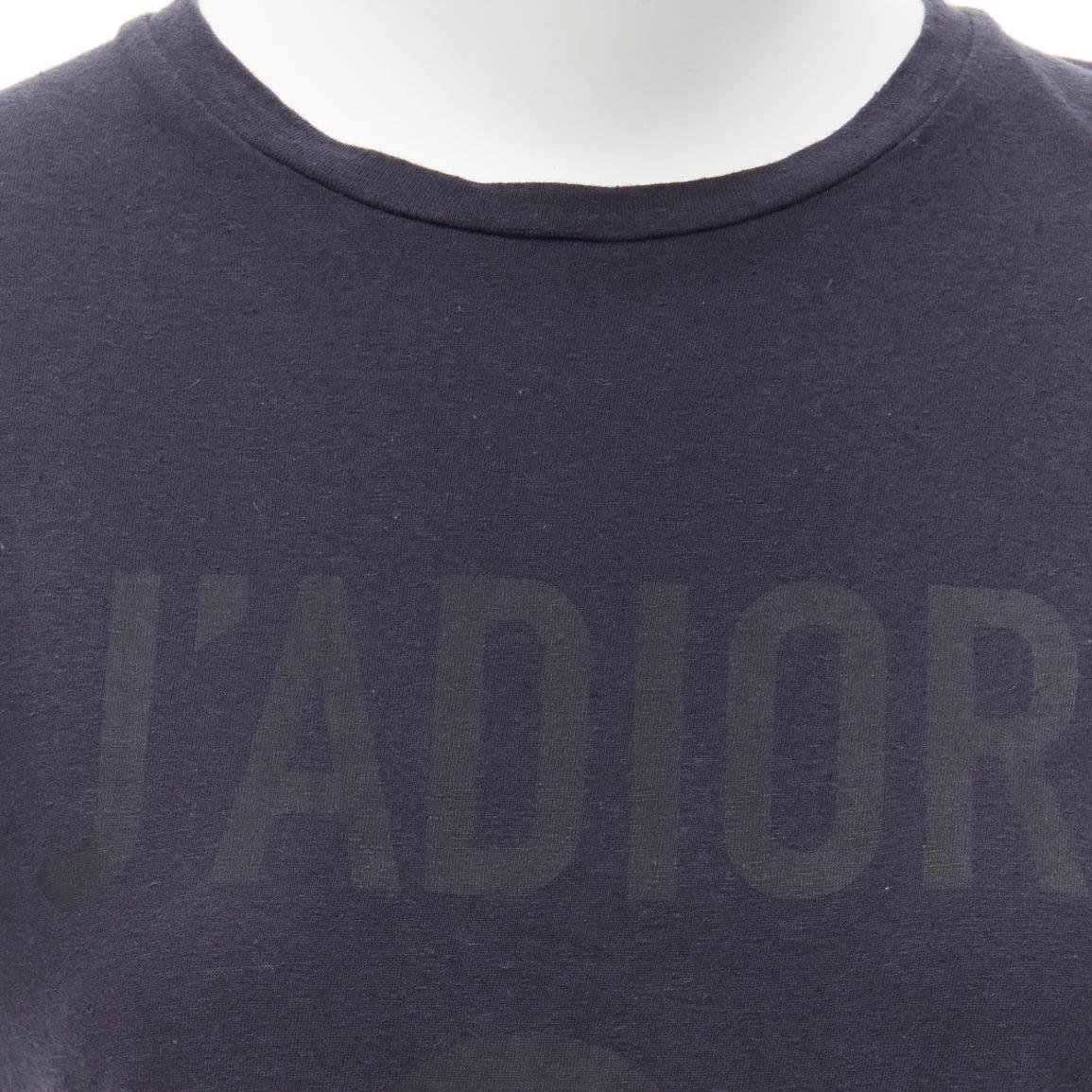 CHRISTIAN DIOR Jadior 8 washed black cotton linen screen print tshirt XS For Sale 2