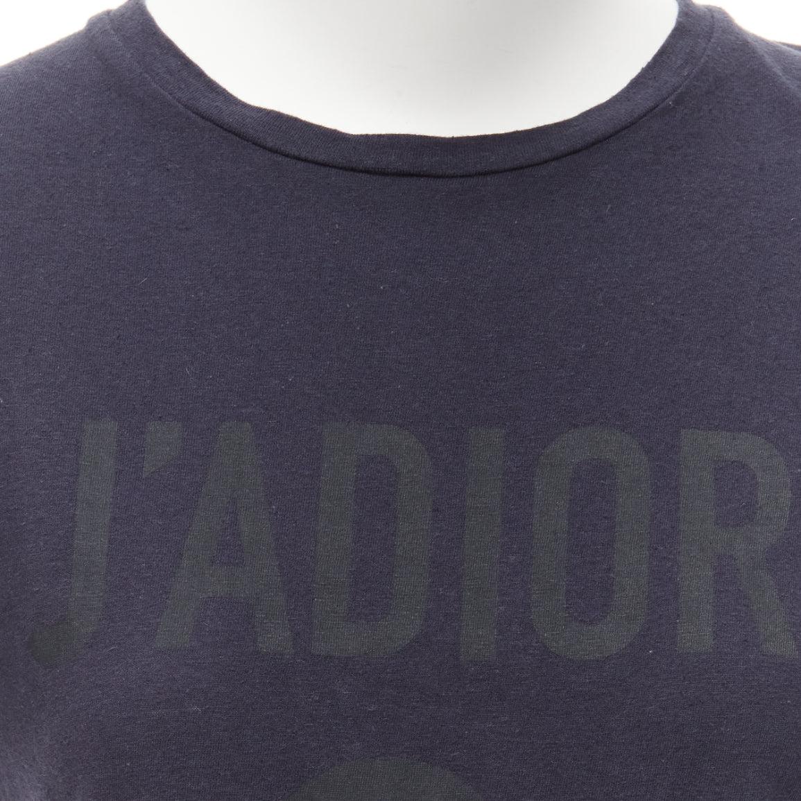 CHRISTIAN DIOR Jadior 8 washed black cotton linen screen print tshirt XS For Sale 3